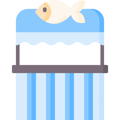 Fish market food shop food and restaurant icon Fish market food shop food and restaurant icon