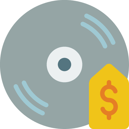 Vinyl vinyl price tag commerce and shopping icon