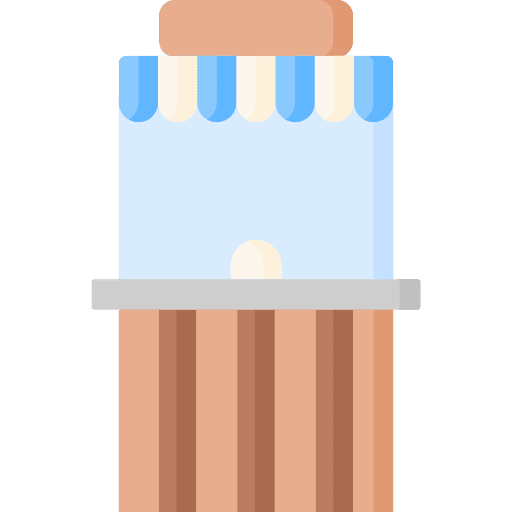 Cashier commerce and shopping box booth icon Cashier commerce and shopping box booth icon