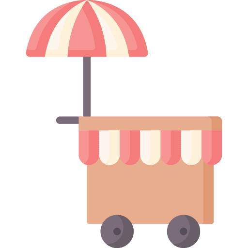 Food cart street food food and restaurant food stall icon Food cart street food food and restaurant food stall icon