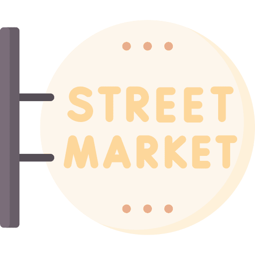 Market street wall market icon Market street wall market icon