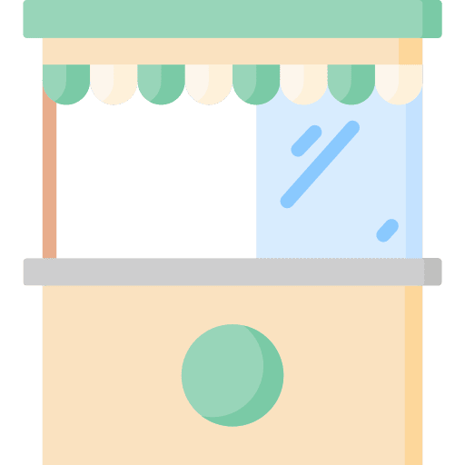 Booth commerce stand food and restaurant icon Booth commerce stand food and restaurant icon