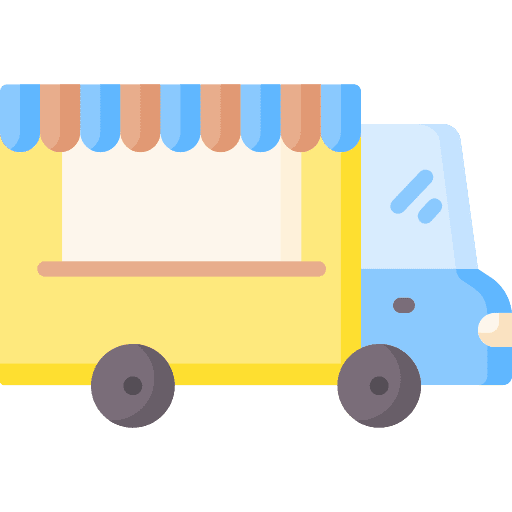 Food truck mobile bakery food delivery icon Food truck mobile bakery food delivery icon