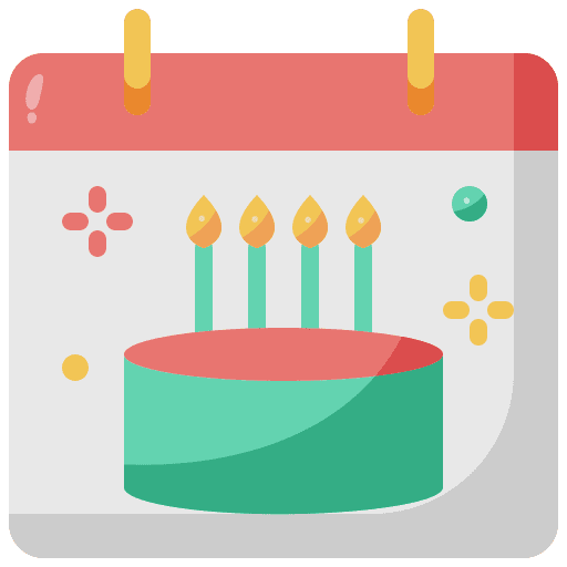 Calendar birthday cake aniversary calendar icon
