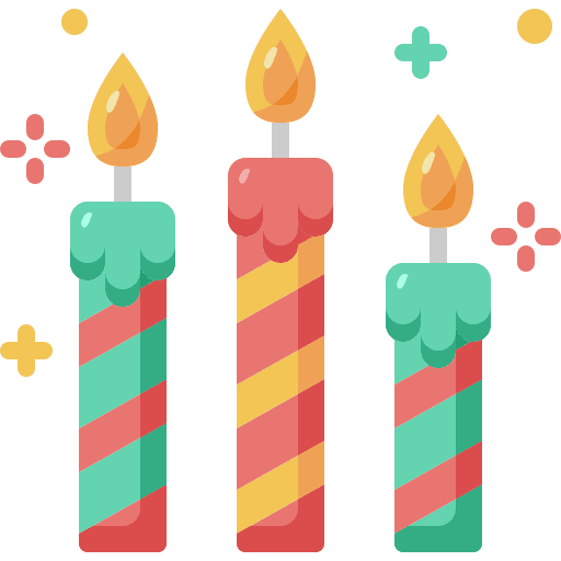 Candles birthday celebration celebrate icon