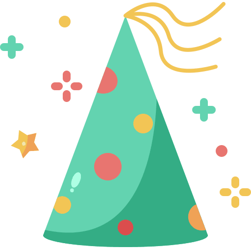 Party hat decoration fashion birthday and party icon