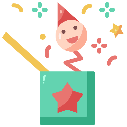 Surpise box children toy joke icon