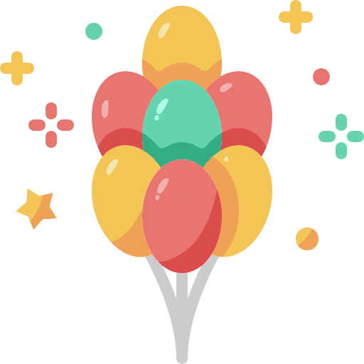 Balloons new year celebration decoration icon Balloons new year celebration decoration icon