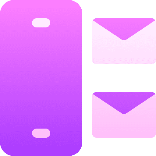 Smartphone communications message envelope icon Smartphone communications message envelope icon