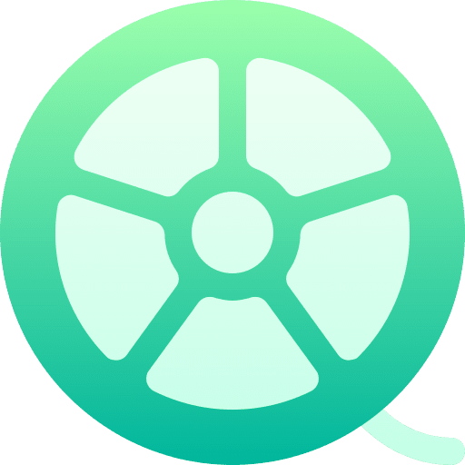 Movie reel video player film reel filming icon
