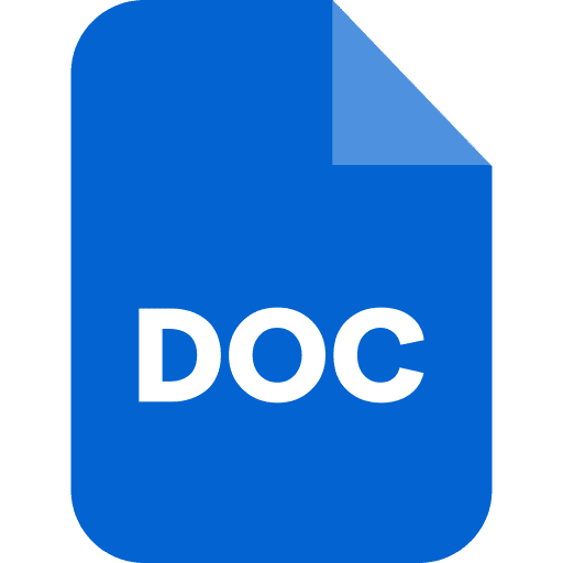 Doc extension word document files and folders icon