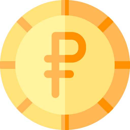 Ruble money business and finance currency symbol icon