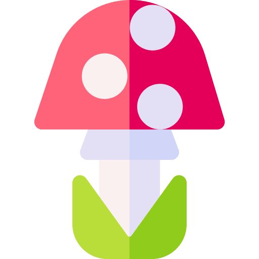 Mushroom grass leaves fungi muscaria icon