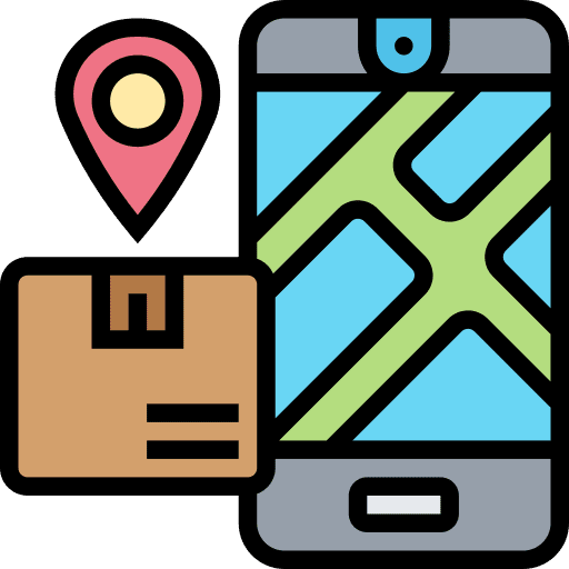 Destination destination shipping and delivery tracking icon