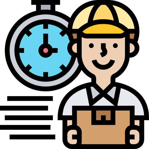 Express pick up man package icon