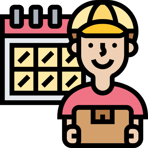 Calendar shipping and delivery logistics delivery time and date icon