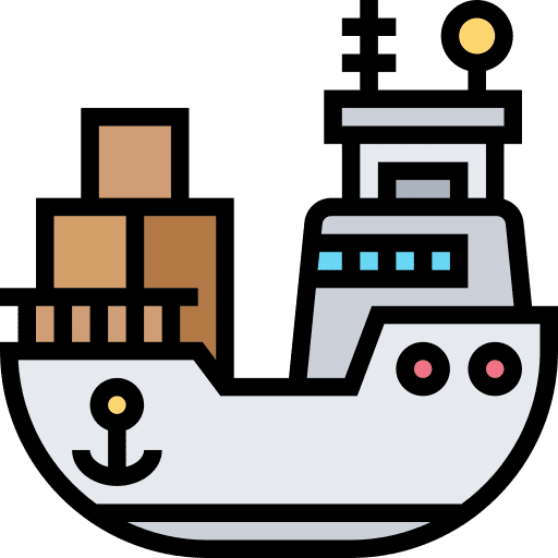 Ship logistic cargo ship shipping and delivery icon Ship logistic cargo ship shipping and delivery icon