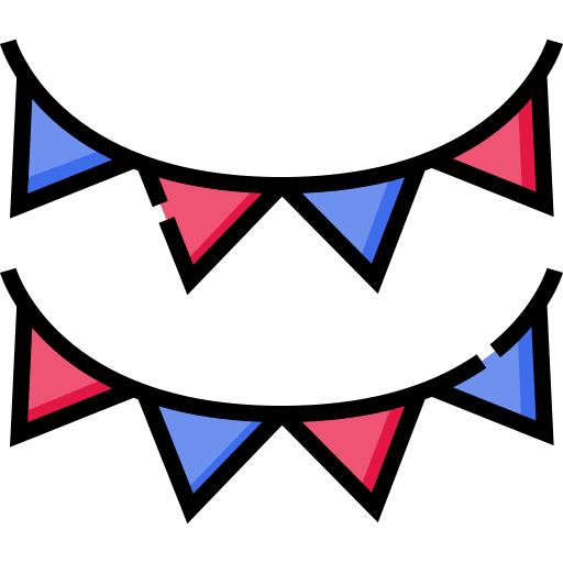 Garland bunting flags celebration icon Garland bunting flags celebration icon