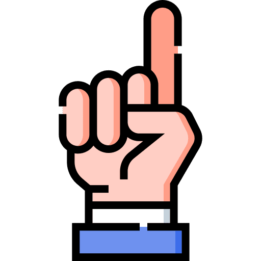 Number one hand pointing finger up icon