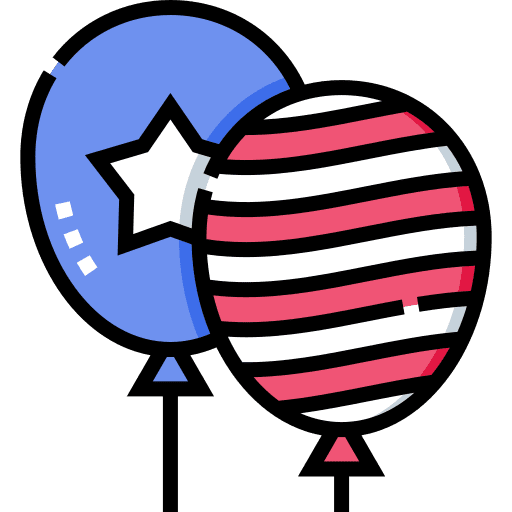 Balloons decoration united states of america 4th of july icon Balloons decoration united states of america 4th of july icon