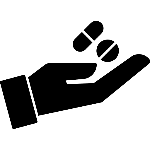 Pill hands and gestures medicine pill icon