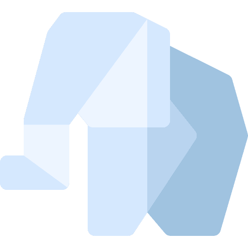 Elephant art and design origami elephant icon
