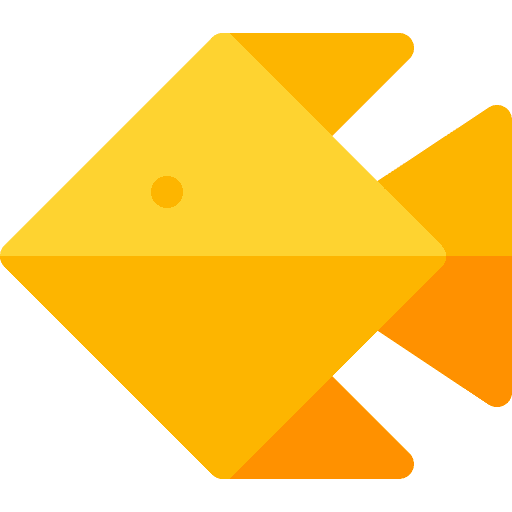 Fish fold origami craft icon Fish fold origami craft icon