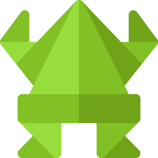 Frog paper animal craft icon