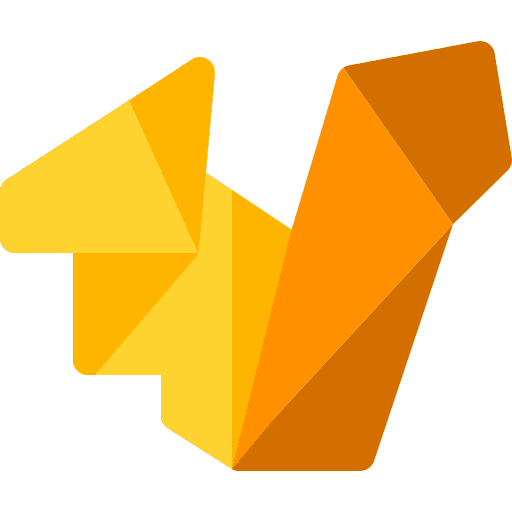 Squirrel paper art and design origami icon