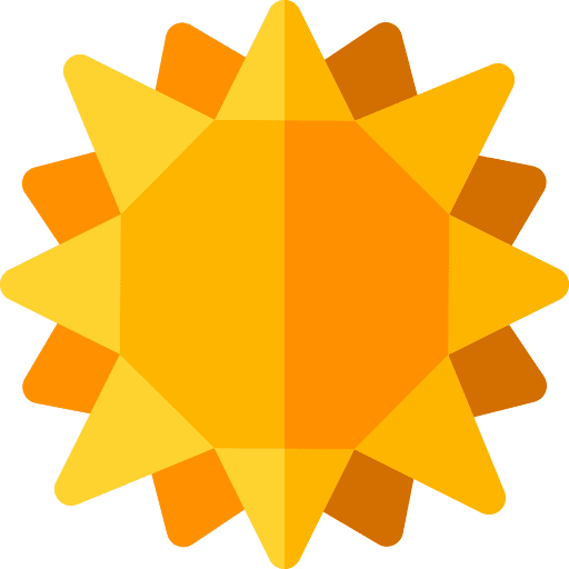 Sun craft paper art icon Sun craft paper art icon