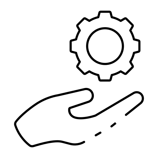 Hand custom construction and tools hand icon