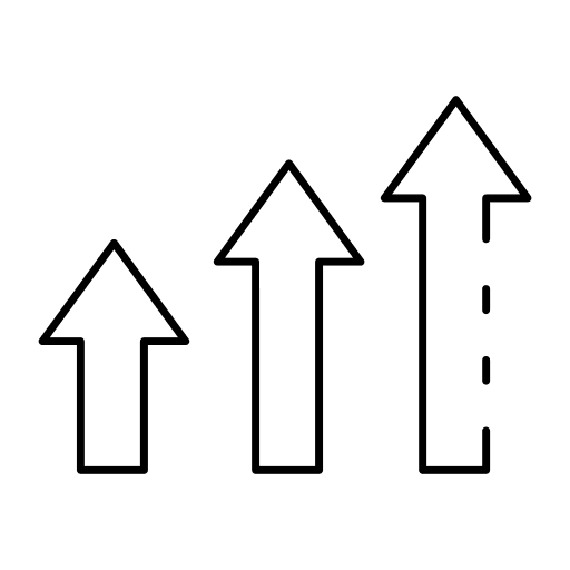 Up arrows growth business stats icon
