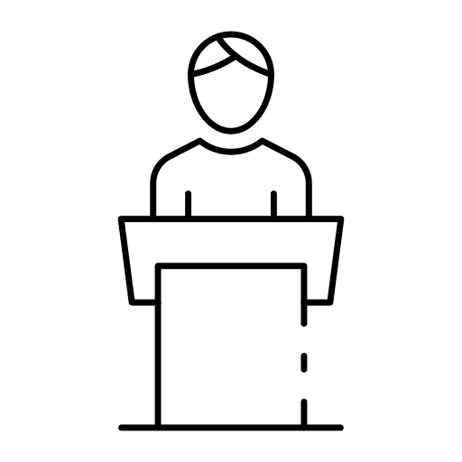 Speech avatar presentation conference icon Speech avatar presentation conference icon