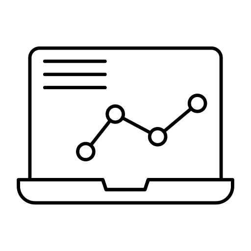 Laptop graphic stats technology icon