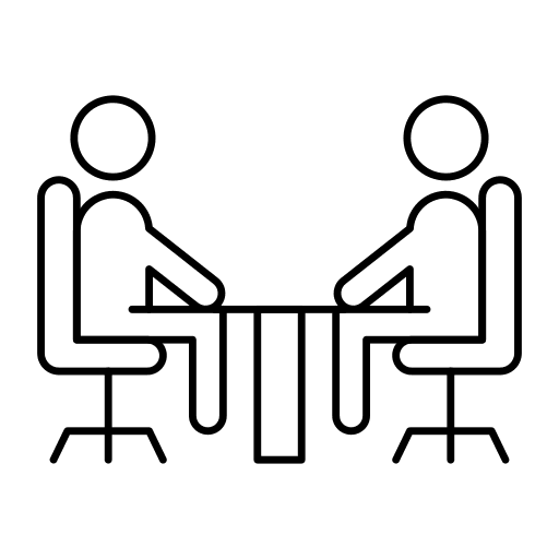 Meeting table conversation communications icon