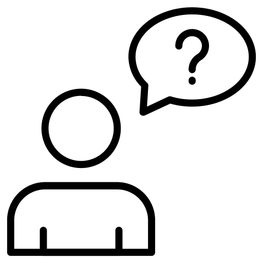 Employee speech bubble question mark user icon
