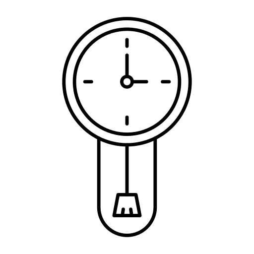 Wall clock time and date wall time icon
