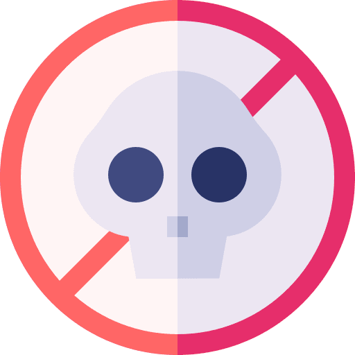 Non toxic contamination skull hazard icon Non toxic contamination skull hazard icon