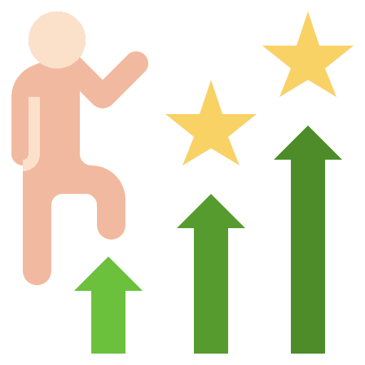 Improve business and finance esteem self confidence icon