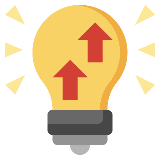 Light bulb light bulb ascending business and finance icon