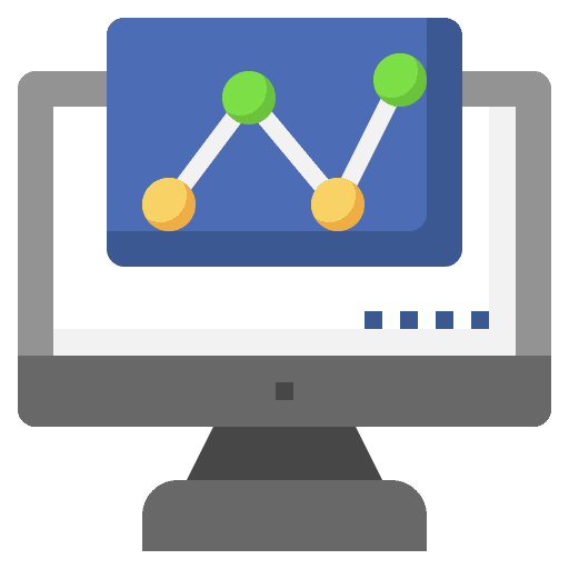 Computer monitoring monitor business and finance icon