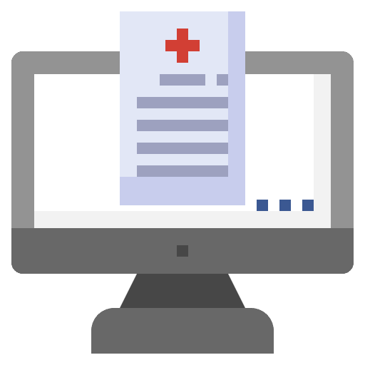 Medical record monitor medical report online icon