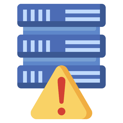Server server warning problem icon Server server warning problem icon