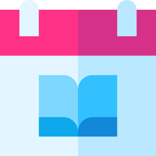 Semester education time and date book icon
