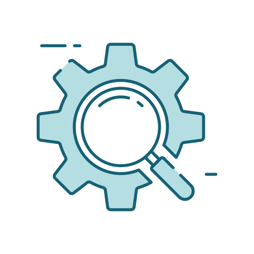 Search gear seo business icon