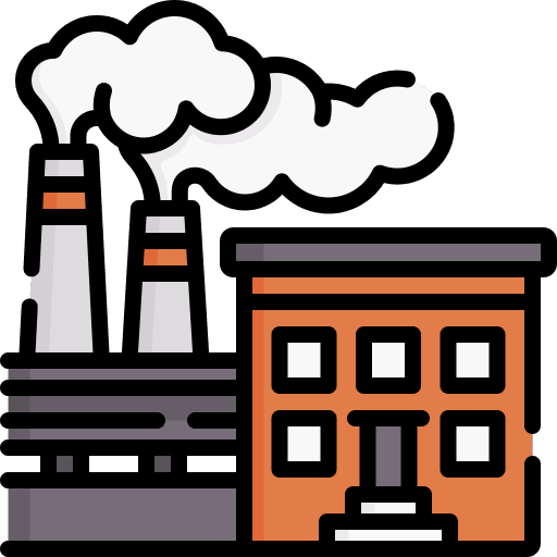 Factory pollution industrial factory icon