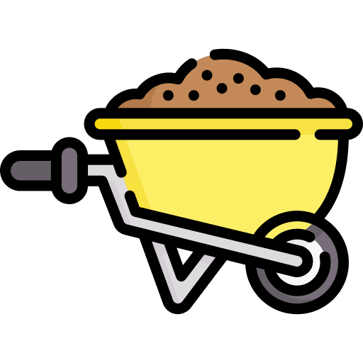Wheelbarrow material wheelbarrow construction and tools icon