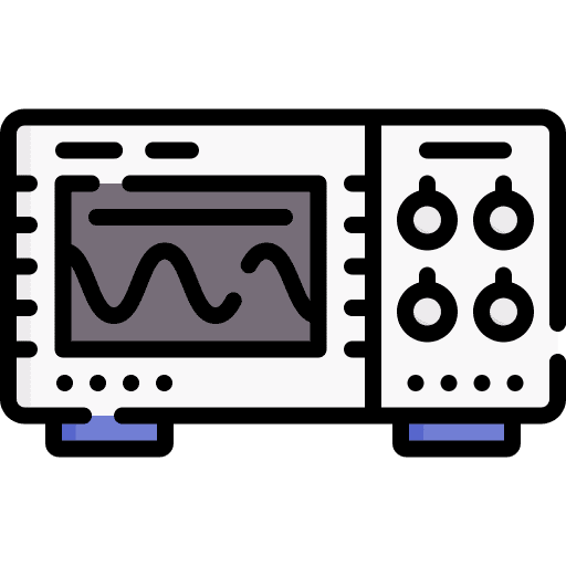 Oscilloscope physics electronics amplifier icon Oscilloscope physics electronics amplifier icon
