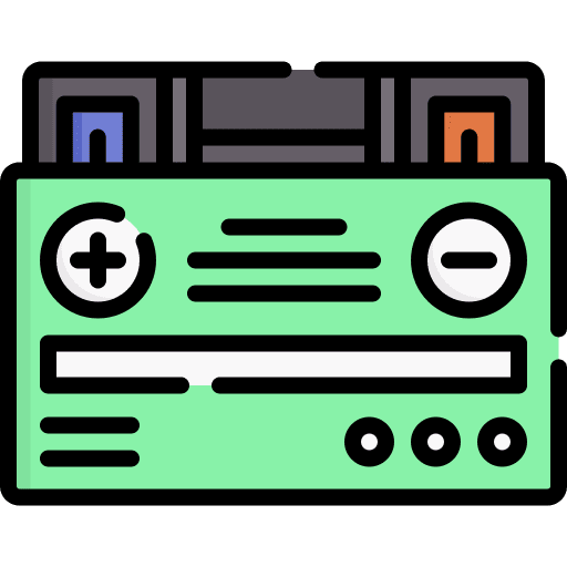 Battery electronics battery car icon Battery electronics battery car icon
