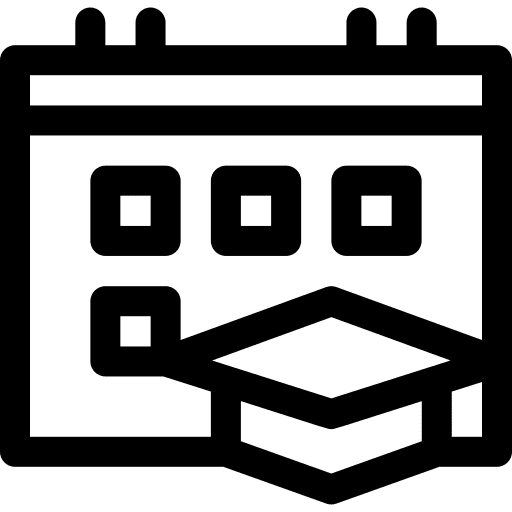 Calendar university cap graduation icon Calendar university cap graduation icon